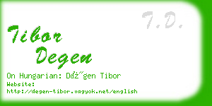 tibor degen business card